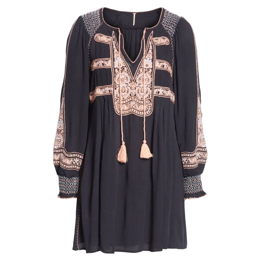 Free People Wind Willow Mini Dress Boho Tunic Top Size S